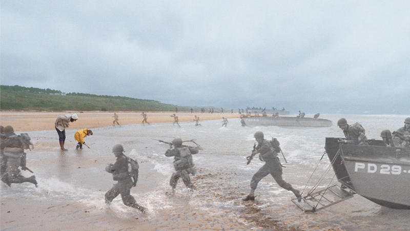 Illustration for article titled Haunting photographs show historical events erupting into the present day